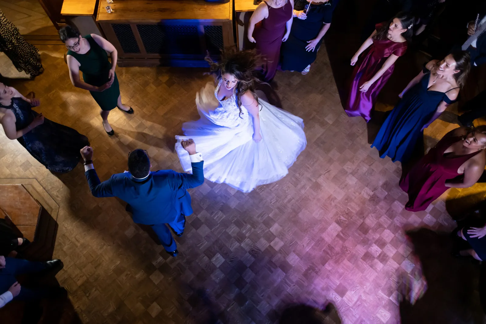 dundas castle wedding photo of dancing in main hall
